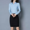 thumbnail image 6 of Women's Classic-Fit Long-Sleeve Button-Down Work Shirts,Blue, 6 of 8