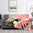 thumbnail image 2 of Cauagu Colorful Cat With Flowers Pattern Fleece Throw Blanket, Horizontal Fleece Bedding Home Decor for Couch & Bed All Season Use-50"x40", 2 of 6