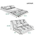 thumbnail image 7 of Triple Tree Multi-Functional Adjustable Floor Recliner Sofa with Two Pillows, Beige, 7 of 7