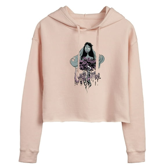 Corpse Bride - Dying Roses in Hand - Juniors Cropped Pullover Hoodie