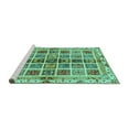 thumbnail image 2 of Ahgly Company Machine Washable Indoor Square Abstract Turquoise Blue Modern Area Rugs, 3' Square, 2 of 4