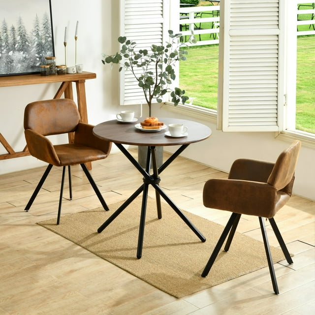 Homy Casa Ensemble de 2 Chaises d'Appoint - Chaises de Salle à Manger Pivotantes pour Cuisine et Salle à Manger, Brun