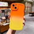 thumbnail image 2 of Case for iPhone 11 Case, Wave Curly Frame Design for Women Girls, Cute Wavy Gradient Color Phone Case, Soft TPU SLiquid Silicone Camera Protection Phone Cover for iPhone 11, Orange Yellow, 2 of 12