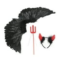 thumbnail image 2 of Darkness Angel Wing Set Halloween Devil Angel Wing Set Adult Angel Wing Set Devil Costume Cosplay 3 Pack Devil Angel Wing Set Handcrafted Lightweight Adult Angel Wing Set For, 2 of 8