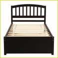 thumbnail image 4 of Twin Size Solid Pine Wood Platform Bed with Trundle, No Box Spring Needed, Espresso for Guest/Bedroom, 4 of 11