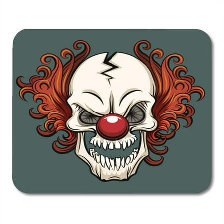 LADDKE Colorful Creepy Evil Scary Clown Halloween Monster Joker Character Mousepad Mouse Pad Mouse Mat 9x10 inch