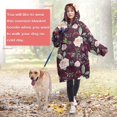 thumbnail image 4 of Wearable Oversized Blanket,Pioneer Flower Floral Print Pattern Wearable Blanket Hoodie for Adults,Cozy Hooded Blankets with Super Pockets,Super Warm Fuzzy Pullover for Women & Men, 4 of 6
