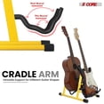 thumbnail image 3 of 5 Core Double Guitar Stand A-Frame with Foam Arms & Non-Slip Rubber – Fits Acoustic, Electric, Bass, Ukulele, Banjo – Yellow, 3 of 10