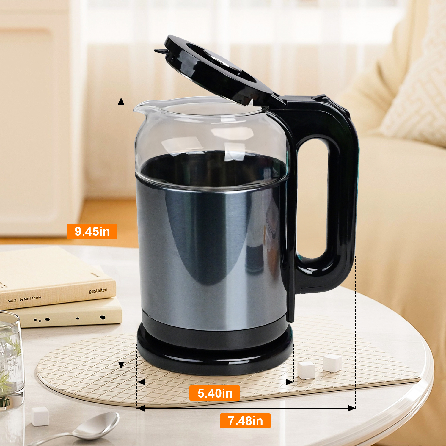 TINANA 2L Electric Glass Kettle with Auto Shutoff, 1500W photo 5