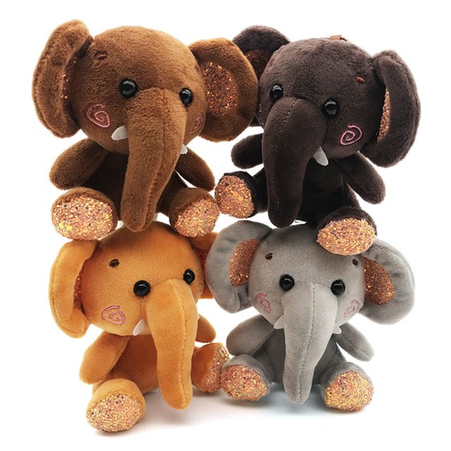 Mini Elephant Plush Stuffed Doll Pendant Keychain Key Chain Holder Bag Decor