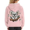 thumbnail image 6 of Xoenoiee Cosy Hoodies for Kids with Front Kangaroo Pocket Cute Branch Koala Pink Print Girls Pullover Sweater Long Sleeve Winter Clothing Loose Athletic Wear, S, 6 of 7