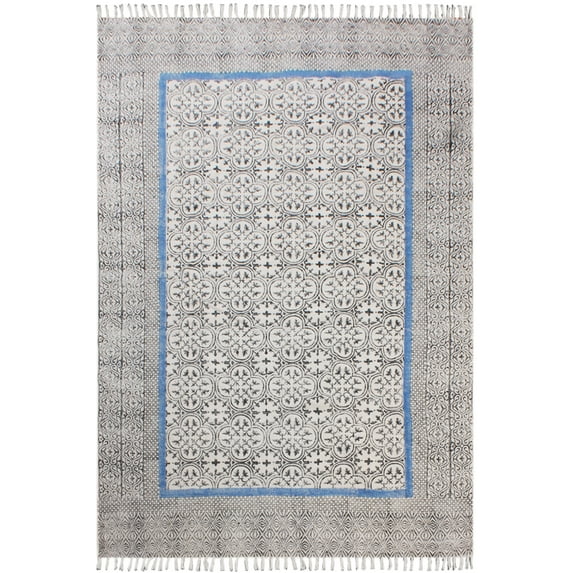 Casavani Dining Room Floor Rug Outdoor Rug, Black 5x8 ft