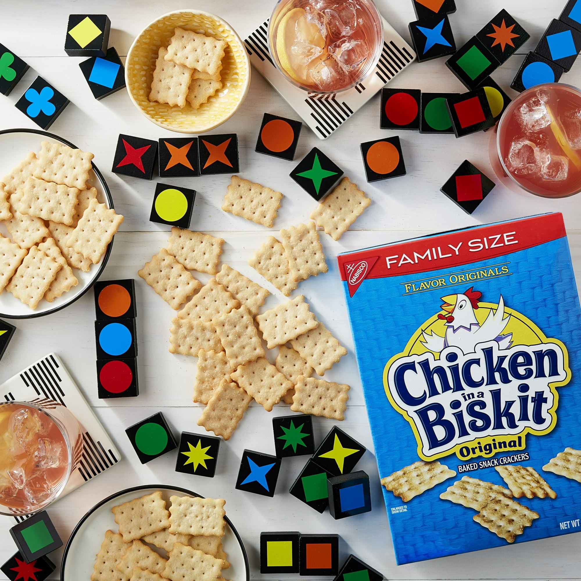 Chicken in a Biskit Original Baked Snack Crackers, Lunch Snacks, Family Size, 12 oz(pack of 4)