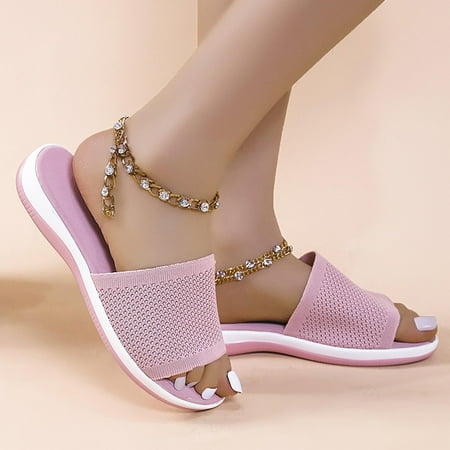 

Dpityserensio Summer Ladies Lightweight Slippers Sandals Casual Breathable Women s Shoes Sandals for Women Pink 7(39)