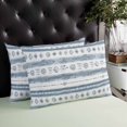 thumbnail image 3 of Waterproof Outdoor Throw Pillows with Inserts 12"x20", Blue White Stripe Soft Decorative Pillowcases for Couch Bedroom, Vintage Abstract Geometric Brush Pillow Covers for Sofa Living Room, 3 of 8