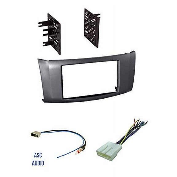 ASC Audio Double Din Dash Kit, Wire Harness, Antenna Adapter for 2013-2016 Nissan Sentra