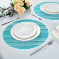 thumbnail image 6 of SKYSONIC Light Green Wood Stripe Pattern Round Placemats for Dining Table Non-Slip Heat-Resistant Polyester Table Mats Set of 1 Washable Table Mats for Kitchen Dining Table Decoration (74), 6 of 7