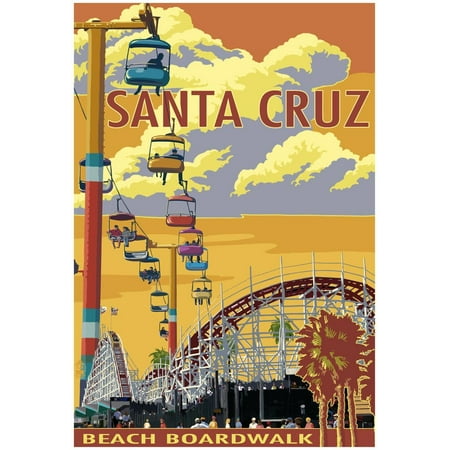 Santa Cruz, California - Beach Boardwalk Poster -
