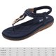 thumbnail image 2 of Sandalias planas bohemias para mujer Sandalias de tiras elásticas antideslizantes para primavera verano, 2 of 8