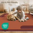 thumbnail image 4 of ODIKA 8'x10' Washable Area Rug Durable, Non-Slip Rust and Burgundy Art Design Geometric Corners with Bold Accents for Living Room, Under Sectional, Family, 4 of 7