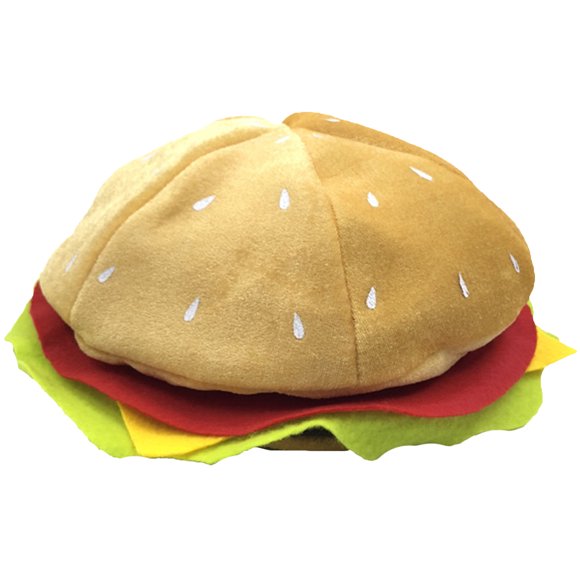 KAKOWELY decorative burger hat Adorable Burger Hat Cartoon Burger Headdress Performance Hat Prop Party Burger Hat Decor12.6"X12.6"X5.51"