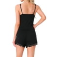 thumbnail image 3 of INSPIRE CHIC Women's Pajama Sets Sleeveless Lace Spaghetti Strap Lingerie Shorts Set XS Black, 3 of 6