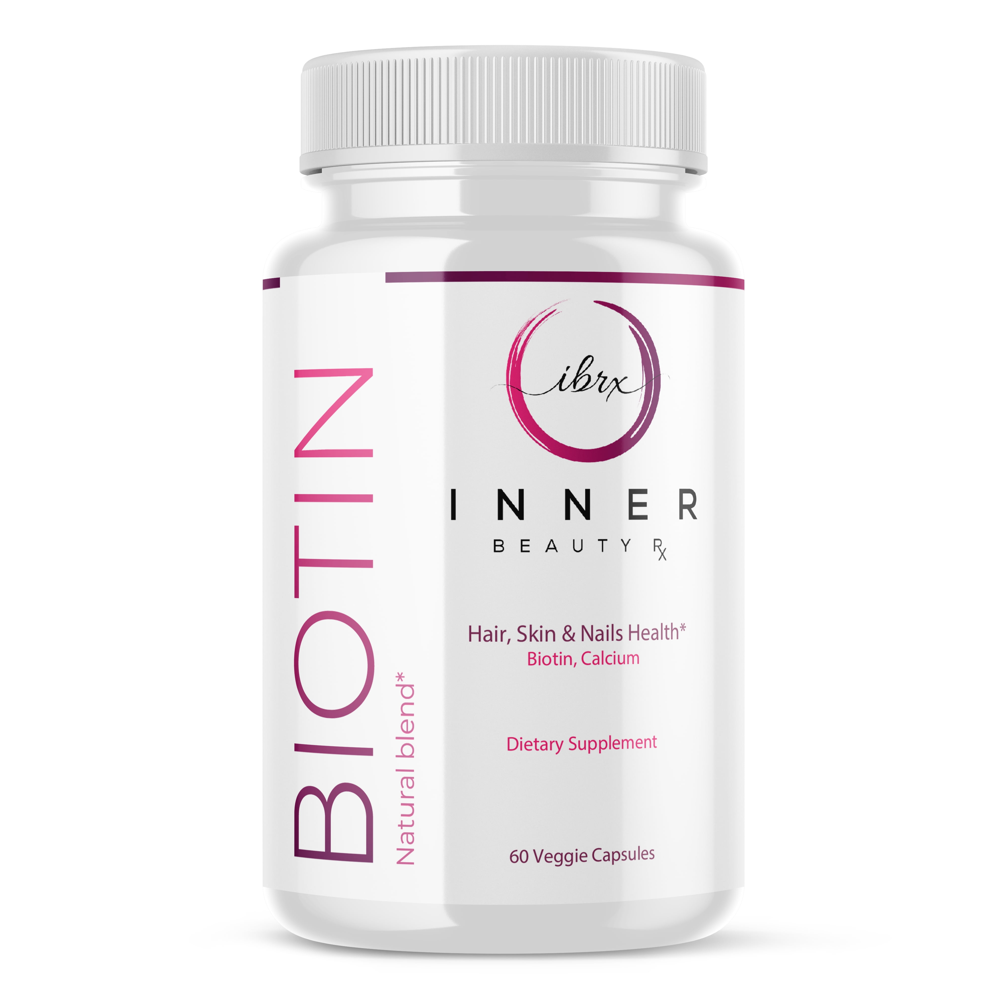 Inner Beauty Rx Biotin, Hair Skin & Nails Vitamins, 60 Veggie Capsules