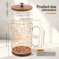 thumbnail image 2 of Rustic Coffee Pod Holder with Lid, K Cup Pods Holder for Counter, Large Capacity Wire Coffee Pod Filter Storage Basket with Wooden Base for Espresso Capsule, 2 of 11