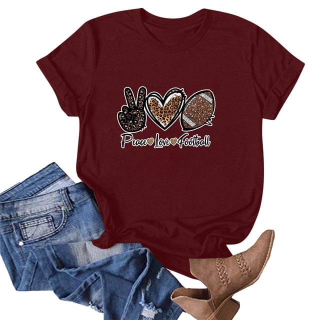 Blouses pour Femmes Mode pour Femmes Imprimé Manches Courtes Blouse Ample T-Shirt Drôle à Col Rond Hauts