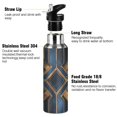 thumbnail image 3 of Yayeee 33oz Insulated Water Bottle Double Wall Stainless Steel with Flip Straw Lid, Elegant Geometric Pattern, 3 of 7