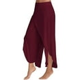 thumbnail image 4 of Colisha Ladies Petite High Slit Harem Yoga Pants Womens Loose Fit Lounge Beach Pants Wide Leg Pants Loungewear, 4 of 7
