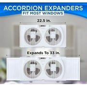 EZ-Chill 9 Twin Window Fan with Manually Reversible Airflow Control, Auto-Locking Expanders