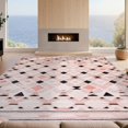 thumbnail image 2 of Design&I 2'x3' Ultra Soft Door Mat, Pink Geometric Interlocking Lattice Abstract Motif Mosaic Border None Fluffy Washable Easy Care Indoor rug for Bedside Entryway, 2 of 7