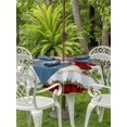 thumbnail image 2 of Outdoor Tablecloth with Umbrella Hole and Zipper, Red Plaid Snowman Christmas Round Table Cloth 60 Inch Waterproof Tablecloth, Xmas Tree Snowflake Winter Wooden Picnic Table Cover for Patio Camping, 2 of 7