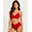 Red, variant on High Waisted Tummy Control Bikini Set for Women, Cross Tie Back V Neck Two Piece Bathing Suit Red M-XXL