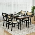 thumbnail image 4 of Costway Rattan Dining Chairs Set of 2 with Padded Seat, Rubber Wood Legs & Curved Backrest, 4 of 9