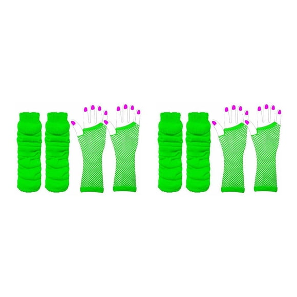 Sonducket Guantes de rejilla Accesorios Adorno de vestir Traje de estilo simple Guantes largos elásticos Ropa Accesorio Suministros para fiestas Verde 2piezas