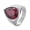 Red, variant on Men's Pear Teardrop Gemstone Signet Ring Stainless Steel Vintage Gothic Cracked Tortoise Antique Biker Statement Band