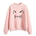 thumbnail image 2 of Jsaierl Sweatshirt for Women Cute Solid Color Print Sweatshirts Crewneck Casual Sweater Tops Trendy Long Sleeve Shirts Womens Sweatshirts Under $10, 2 of 4