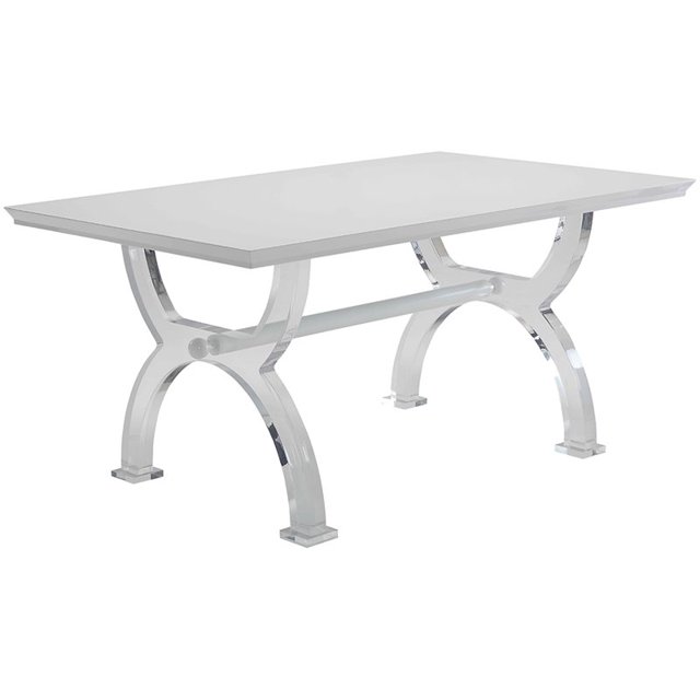 ACME Martinus Tréteau Table à Manger en Blanc Brillant