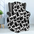 thumbnail image 4 of Cat Lover Soft Flannel Fleece Throw Blanket, Monochrome Portraits of Meow Joyful Domestic Pets Animal Paws Drawing, Cozy Plush for Indoor and Outdoor Use, 50" x 60", Charcoal Grey White, by Ambesonne, 4 of 5