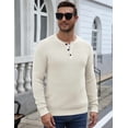 thumbnail image 5 of COOFANDY Mens Henley Waffle Pullover Sweater, Button Crewneck Casual Textured Sweaters, 5 of 8