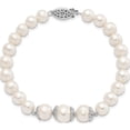 thumbnail image 4 of Sterling Silver Rhodium-Plated 7-10mm White Fwc Pearl Fancy Bracelet (7 X 10) Made In China qh5219-7, 4 of 5