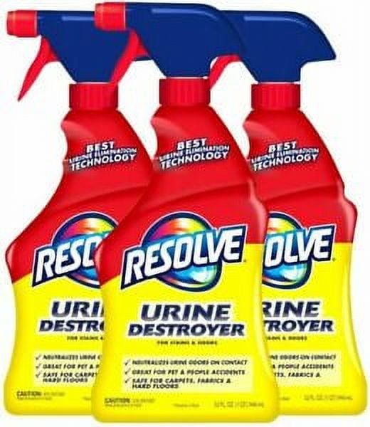 Resolve Urine Destroyer Pet Urine Stain & Odor Remover Spray, 32oz (Pack of 3)