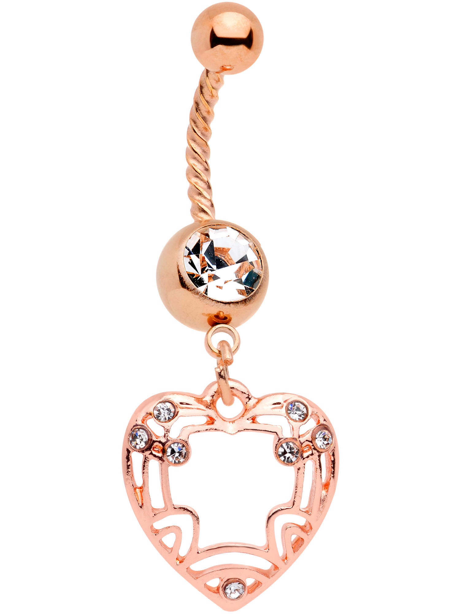piercing Details about   fox rose gold tone theme crystal belly button ring body jewelry