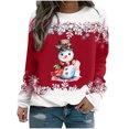 thumbnail image 2 of Riecok Christmas Women's Hooded Sweatshirt Long Sleeves Crew Neck Winter and Fall Christmas Funny Graphic Comfy Loose Oversized Fashion Soft Tops Red M, 2 of 3
