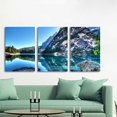 thumbnail image 3 of IDEA4WALL 3 Piece Landscape Canvas Wall Art Sky and Mountain Reflect on the Lake - 16"x24"x3 Panels, 3 of 5