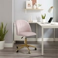 thumbnail image 2 of Pemberly Row Upholstered Adjustable Swivel Desk Chair Gold Legs in Blush Pink, 2 of 18