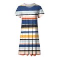 thumbnail image 4 of Jusqu'à 65 % de Rabais! Robes d'Été Mode pour Femmes 2024 Grande Taille Décontractées à Col Rond à Manches Imprimé Floral avec Poche Robe Ample Longueur Genou, 4 of 4