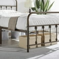 thumbnail image 4 of HLL Twin Size Victorian Style Metal Bed Frame with Headboard/Mattress Foundation/No Box Spring Needed/Under Bed Storage/Strong Slat Support Bronze, 4 of 18